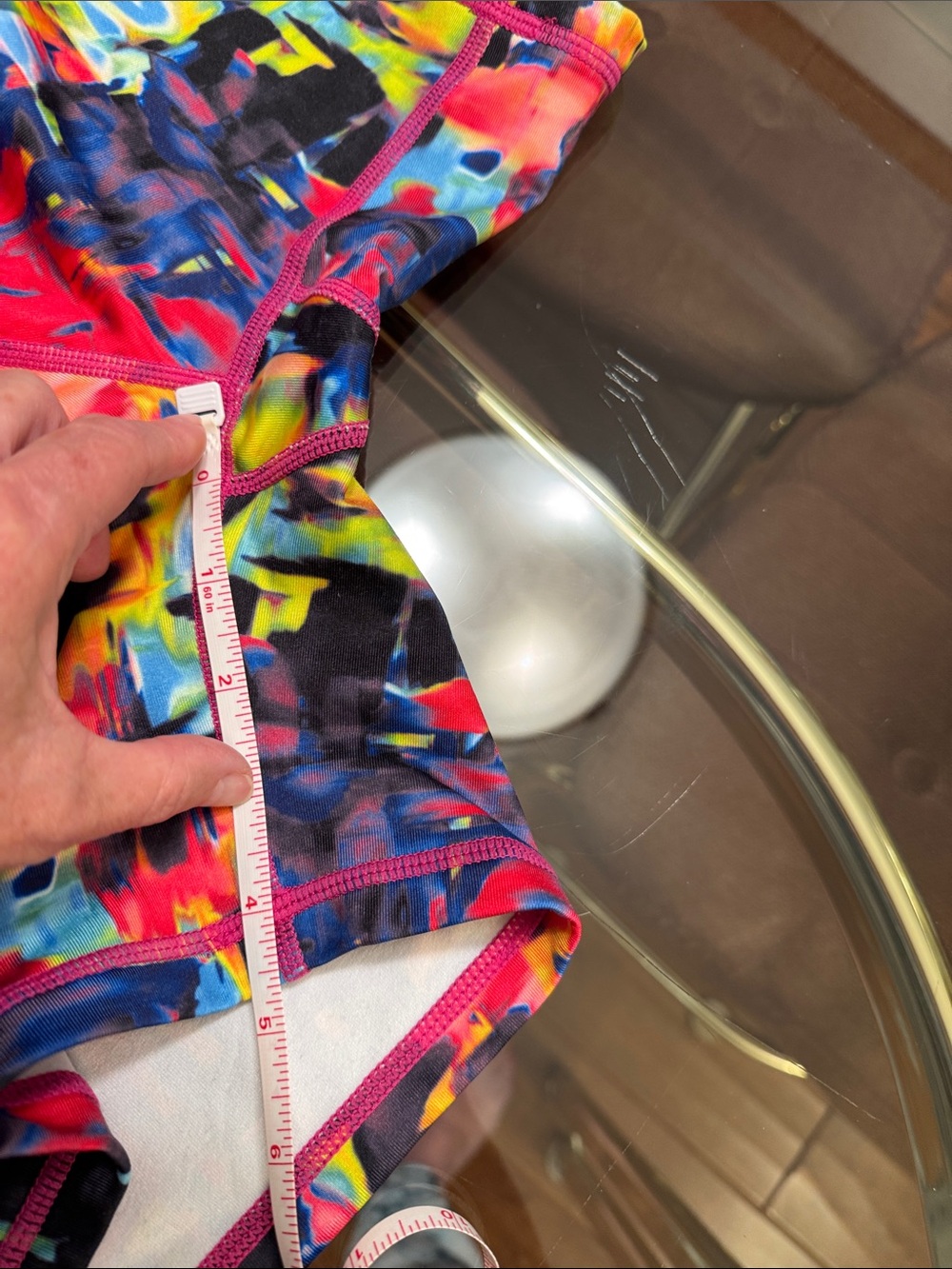 Multi-Color Abstract Print Women’s Athletic Shorts - Picture 5 of 6